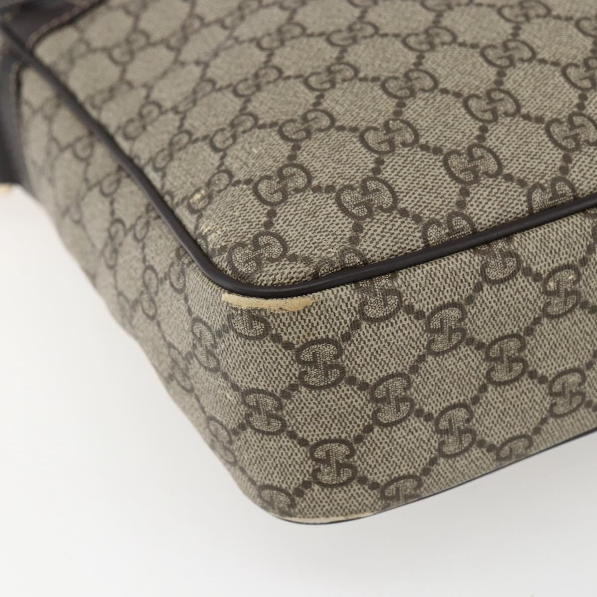 GUCCI GG Supreme Shoulder Bag PVC Beige Gold 201448 Auth ti3728