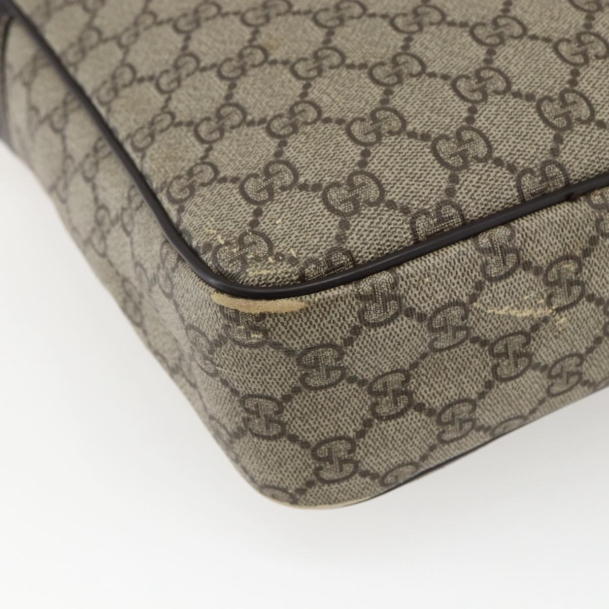 GUCCI GG Supreme Shoulder Bag PVC Beige Gold 201448 Auth ti3728