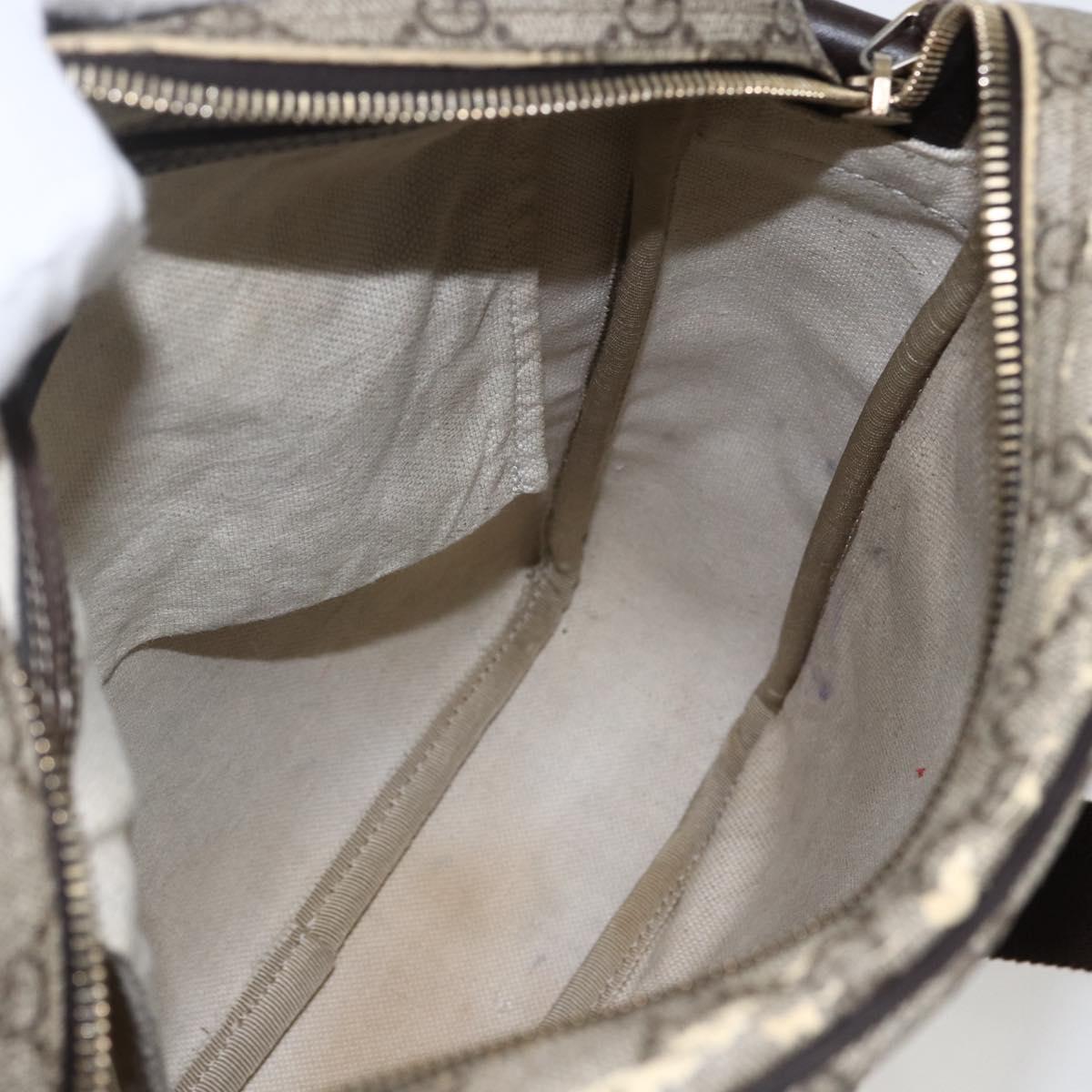 GUCCI GG Supreme Shoulder Bag PVC Beige Gold 201448 Auth ti3728