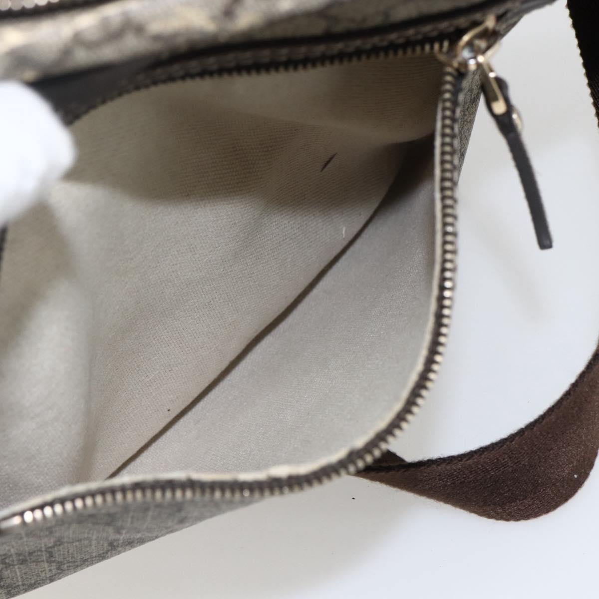 GUCCI GG Supreme Shoulder Bag PVC Beige Gold 201448 Auth ti3728