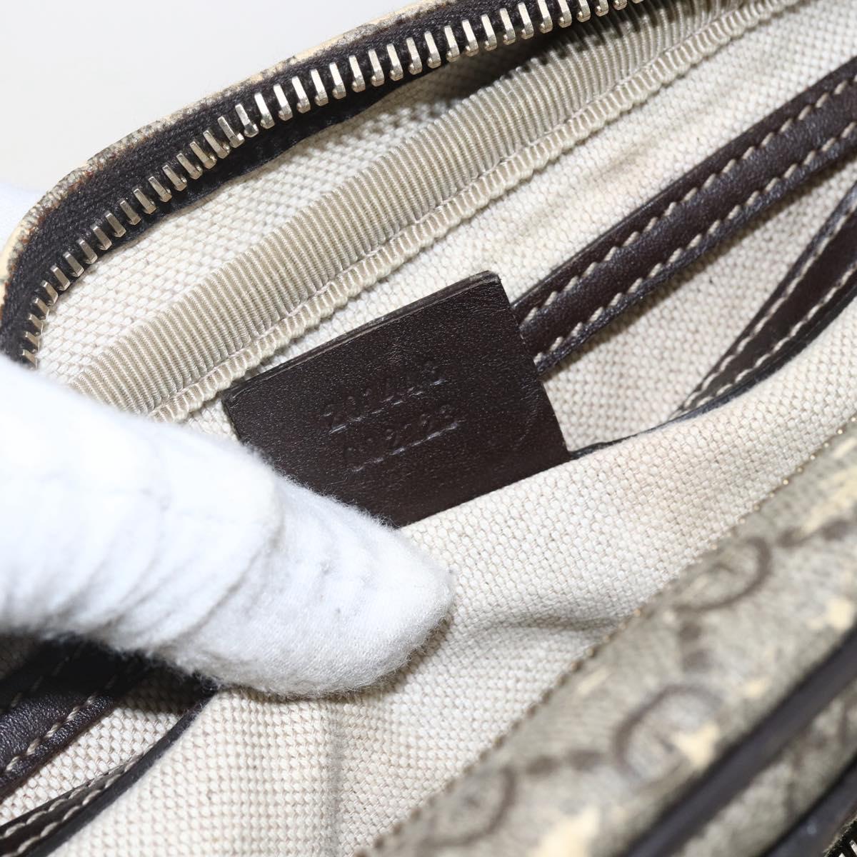 GUCCI GG Supreme Shoulder Bag PVC Beige Gold 201448 Auth ti3728