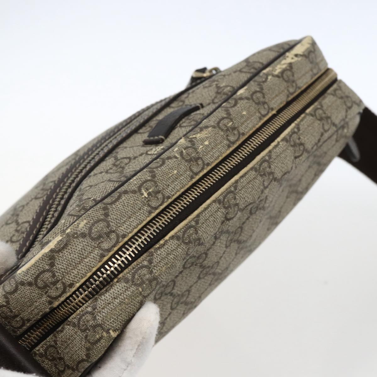 GUCCI GG Supreme Shoulder Bag PVC Beige Gold 201448 Auth ti3728