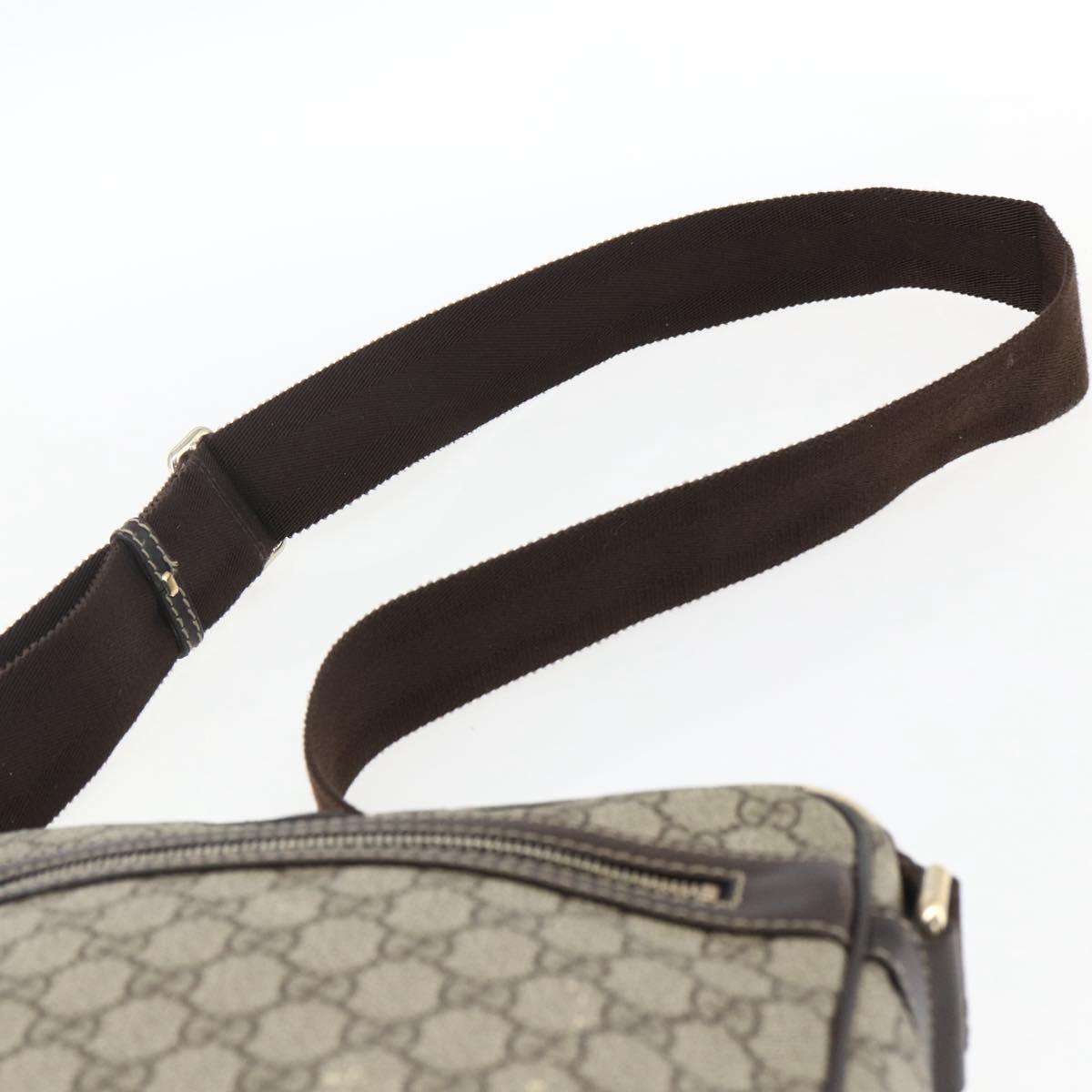 GUCCI GG Supreme Shoulder Bag PVC Beige Gold 201448 Auth ti3728