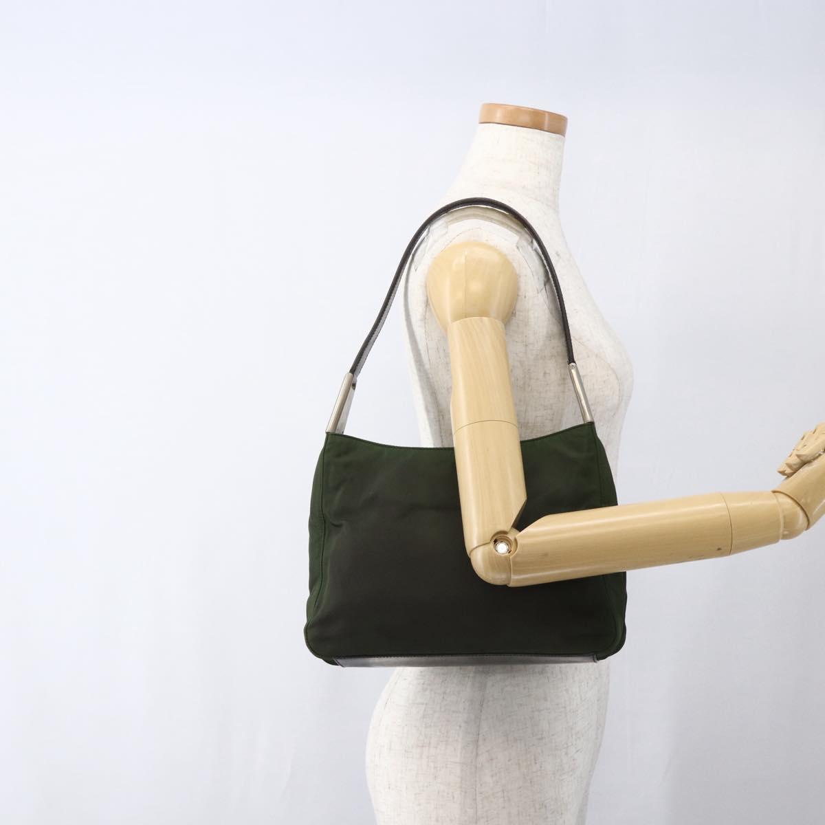 PRADA Shoulder Bag Nylon Khaki Auth ti3732