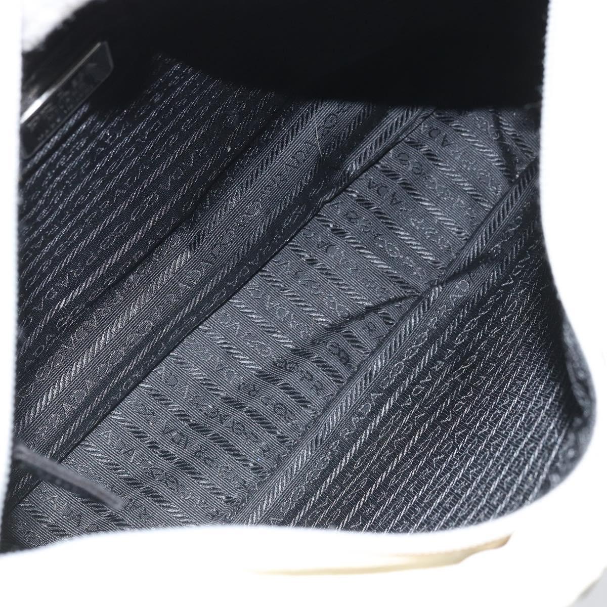 PRADA Tote Bag Nylon Leather Gray Silver Auth ti3737