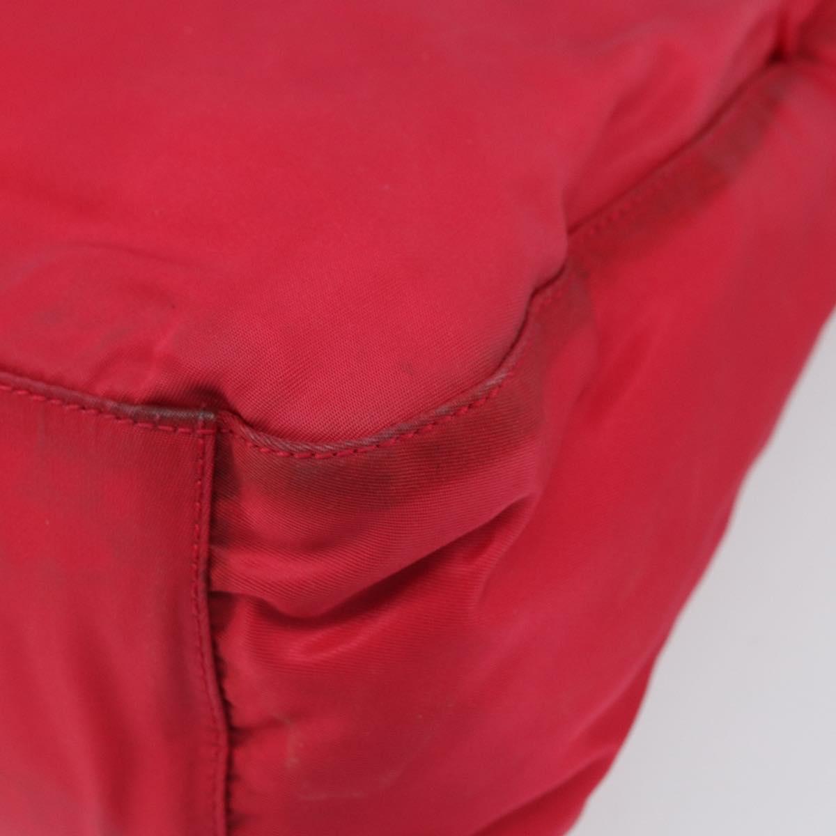 PRADA Tote Bag Nylon plastic Red Auth ti3740