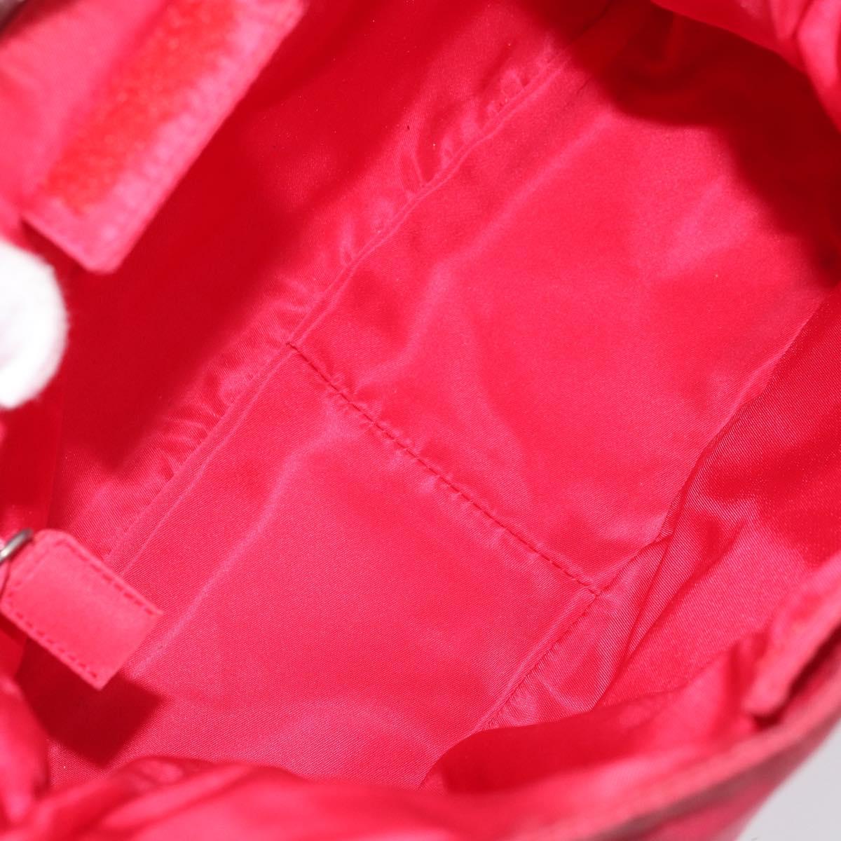 PRADA Tote Bag Nylon plastic Red Auth ti3740