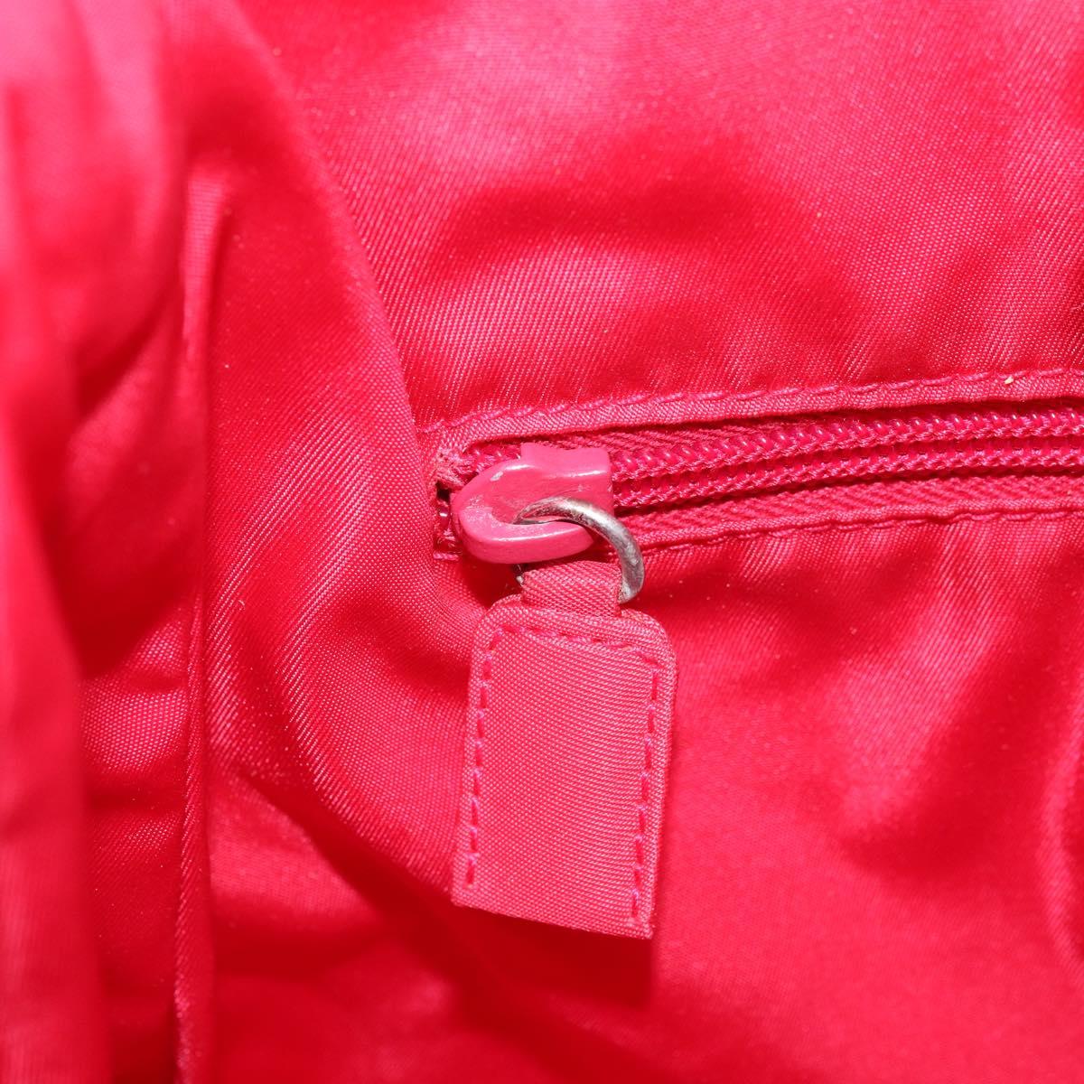 PRADA Tote Bag Nylon plastic Red Auth ti3740