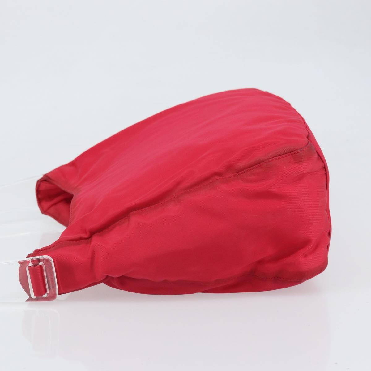 PRADA Tote Bag Nylon plastic Red Auth ti3740