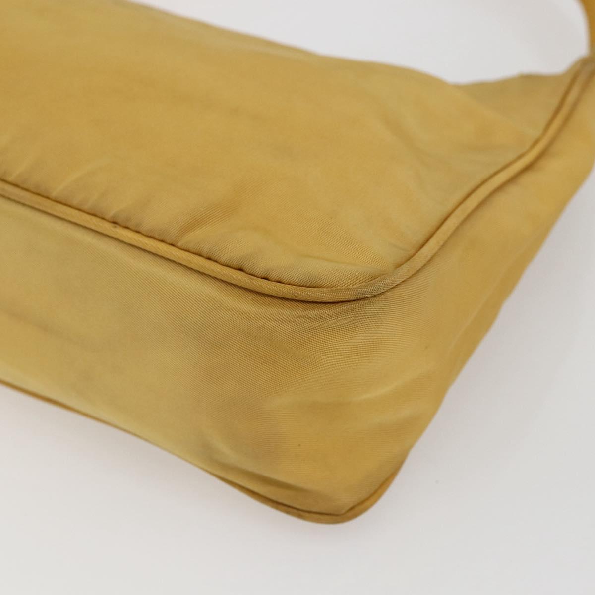 PRADA Hand Bag Nylon Yellow Silver Auth ti3741