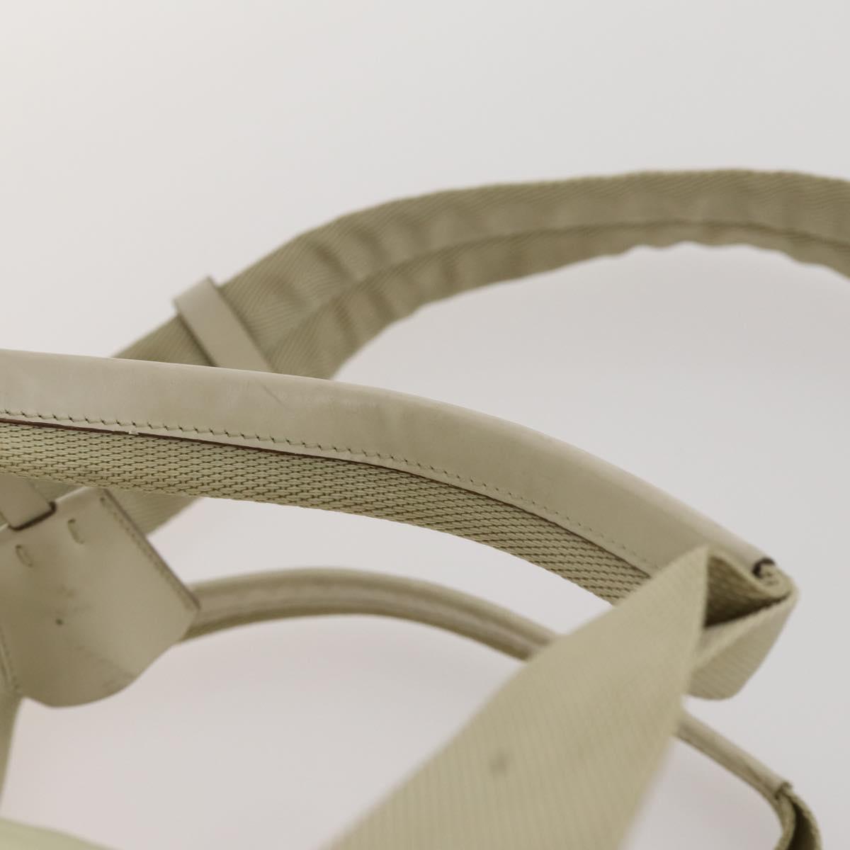 PRADA Boston Bag Nylon Cream Beige Auth ti3742