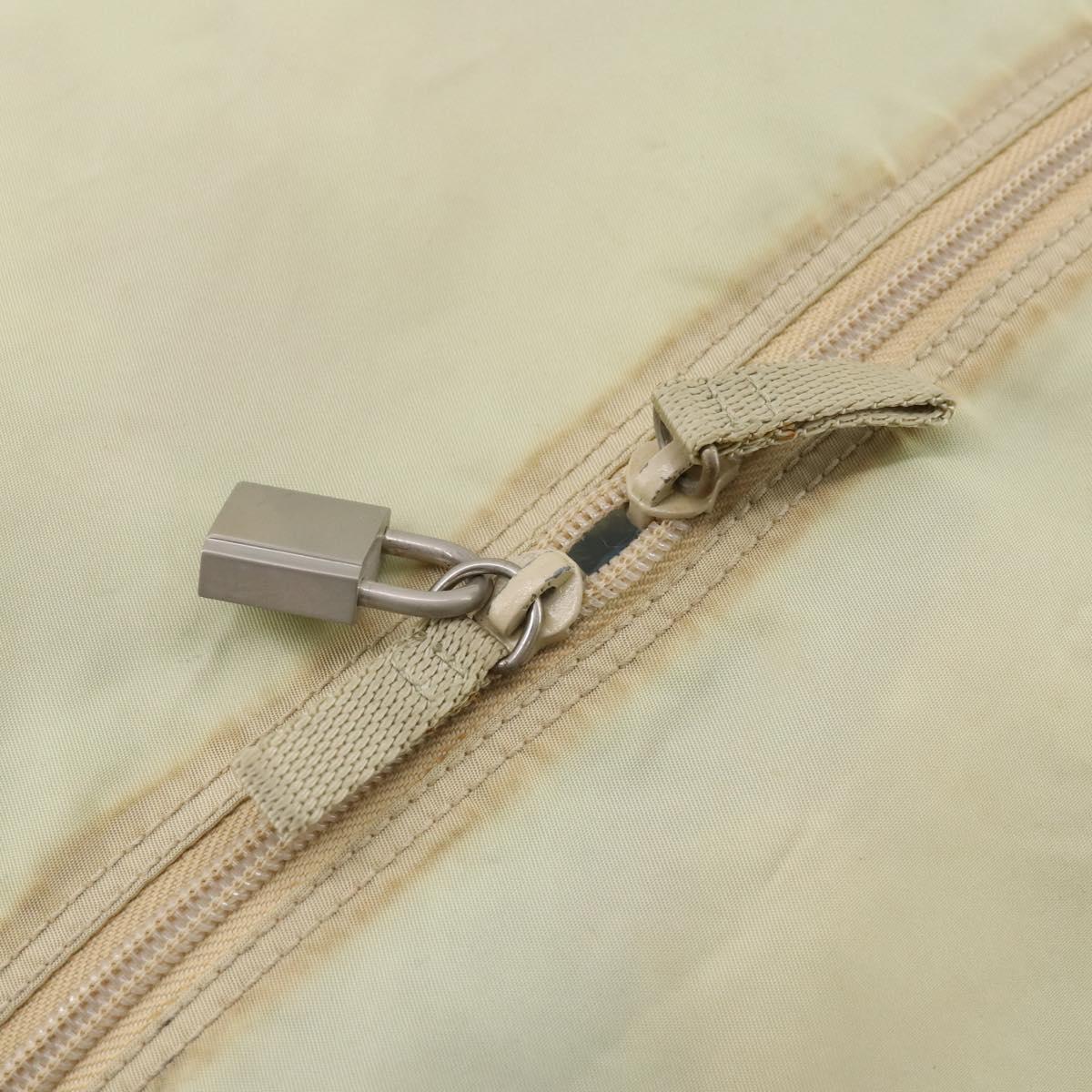 PRADA Boston Bag Nylon Cream Beige Auth ti3742