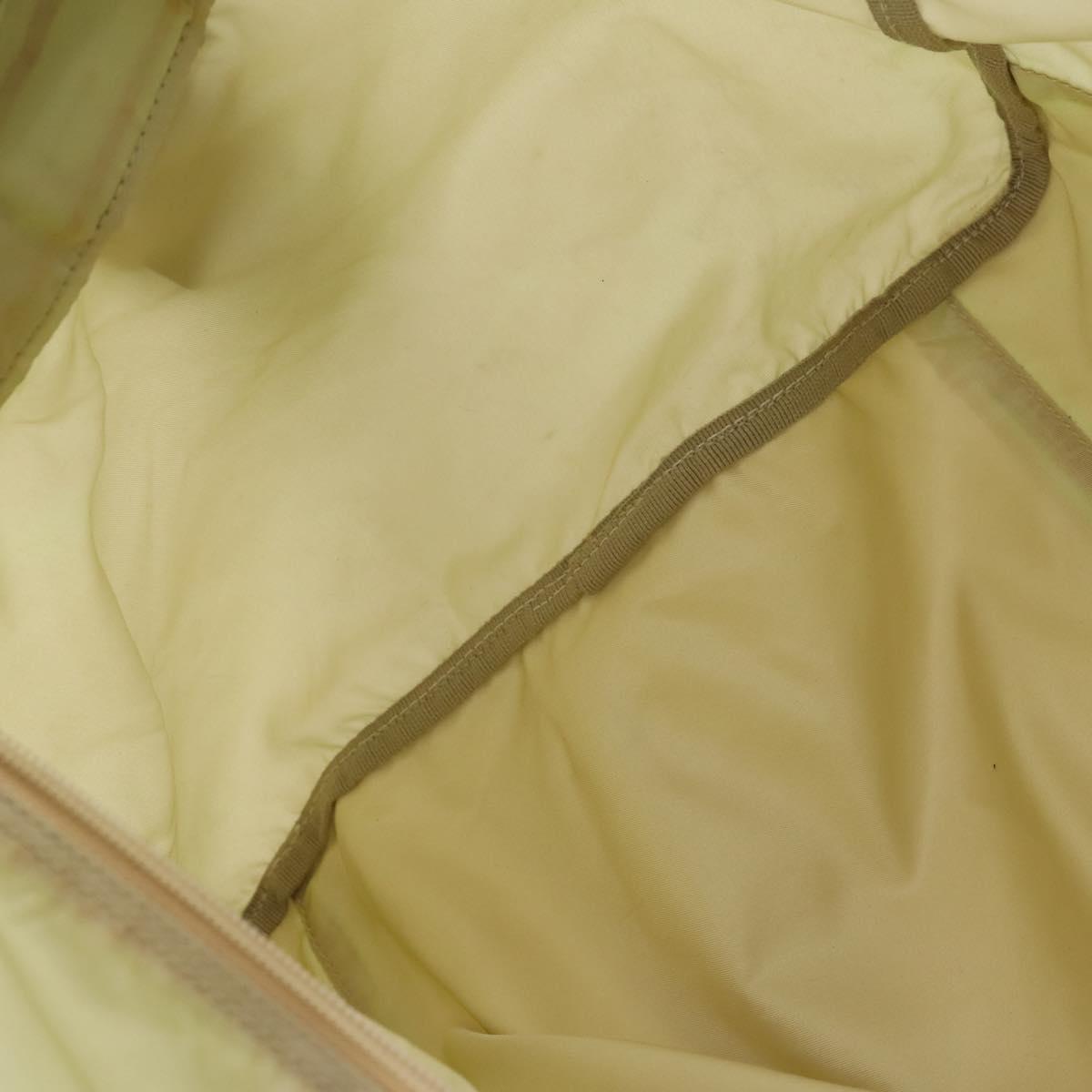 PRADA Boston Bag Nylon Cream Beige Auth ti3742