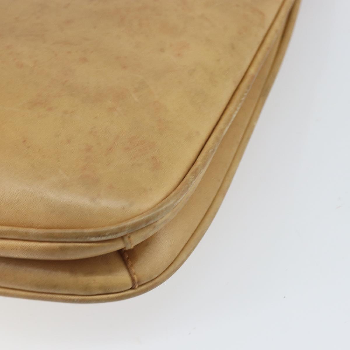 GUCCI Shoulder Bag Leather Beige Gold 007 112 0094 Auth ti3745