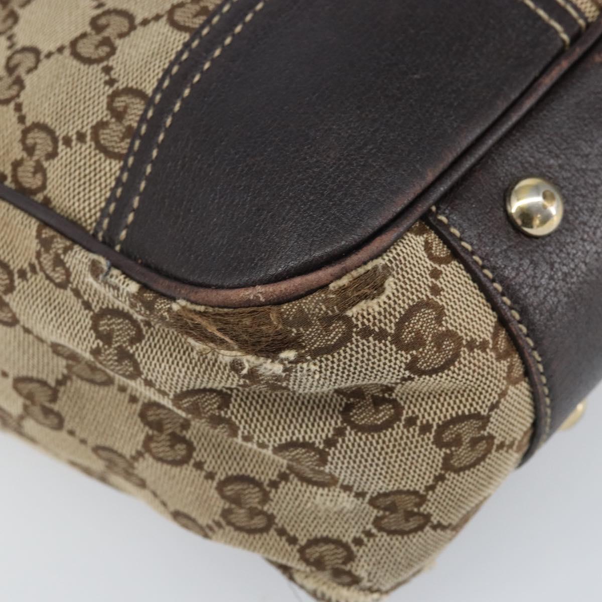 GUCCI GG Canvas Web Sherry Line Tote Bag Beige Gold 163805 Auth ti3747