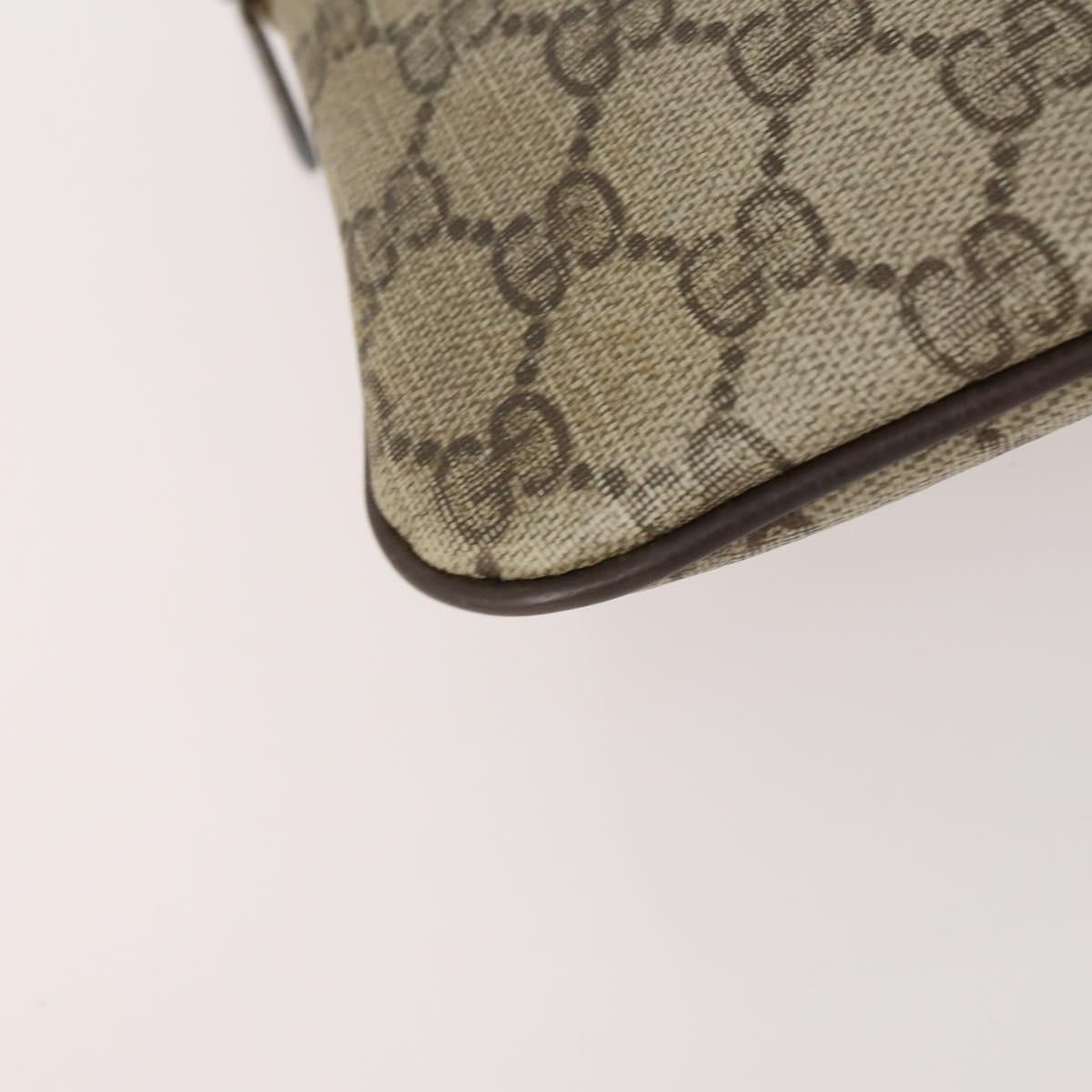 GUCCI GG Supreme Web Sherry Line Pouch Clutch Bag PVC 2 Set Beige Auth ti3752