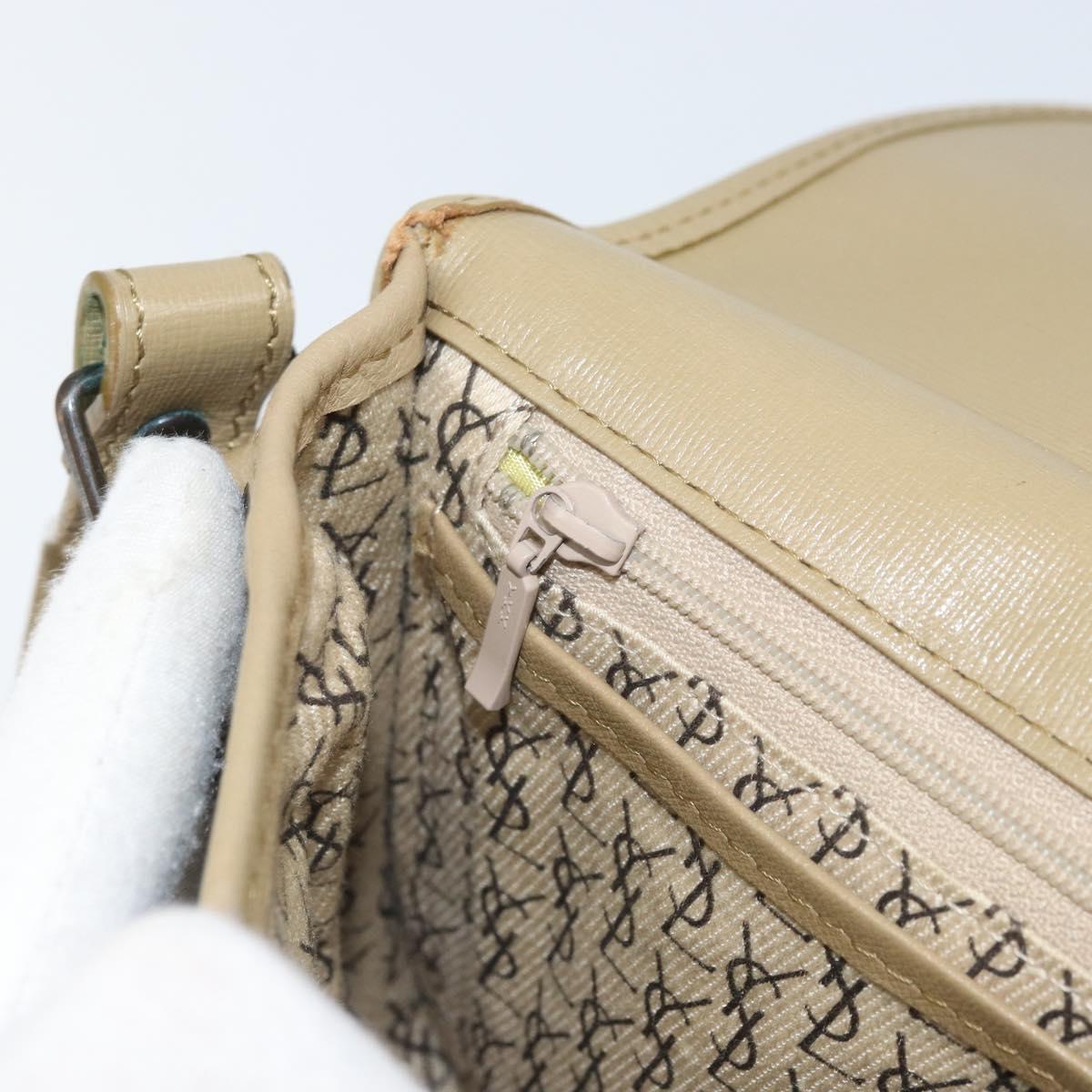 SAINT LAURENT Shoulder Bag PVC Leather Gray Gold Auth ti3759