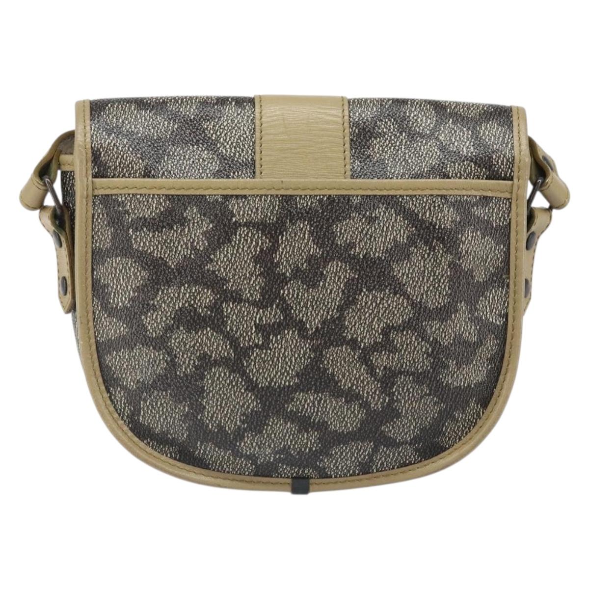 SAINT LAURENT Shoulder Bag PVC Leather Gray Gold Auth ti3759