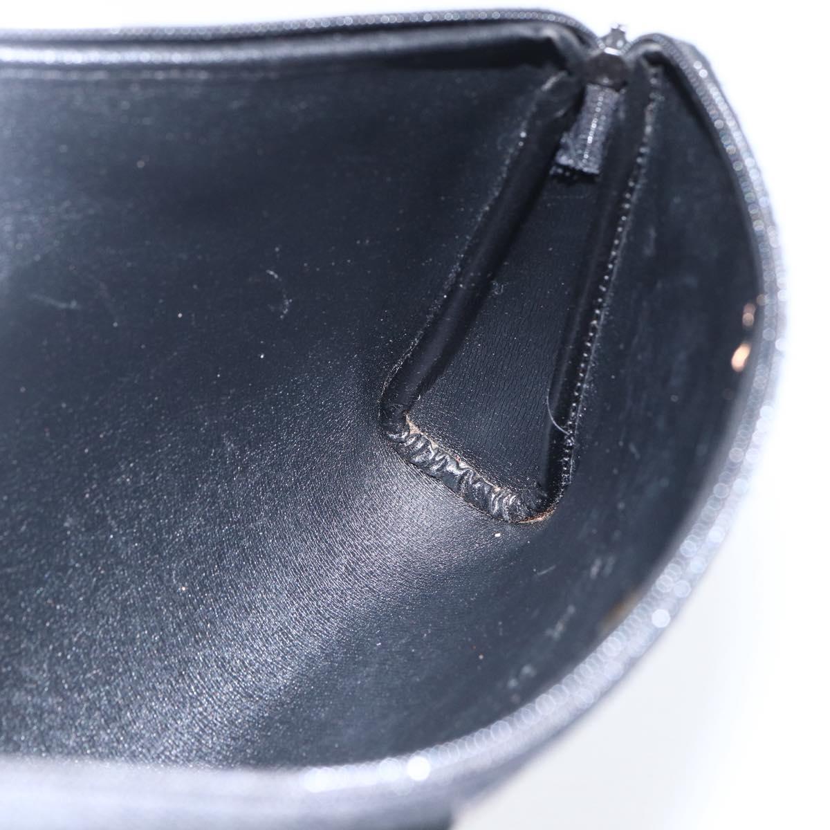 Christian Dior Trotter Canvas Pouch Black Gold Auth ti3761