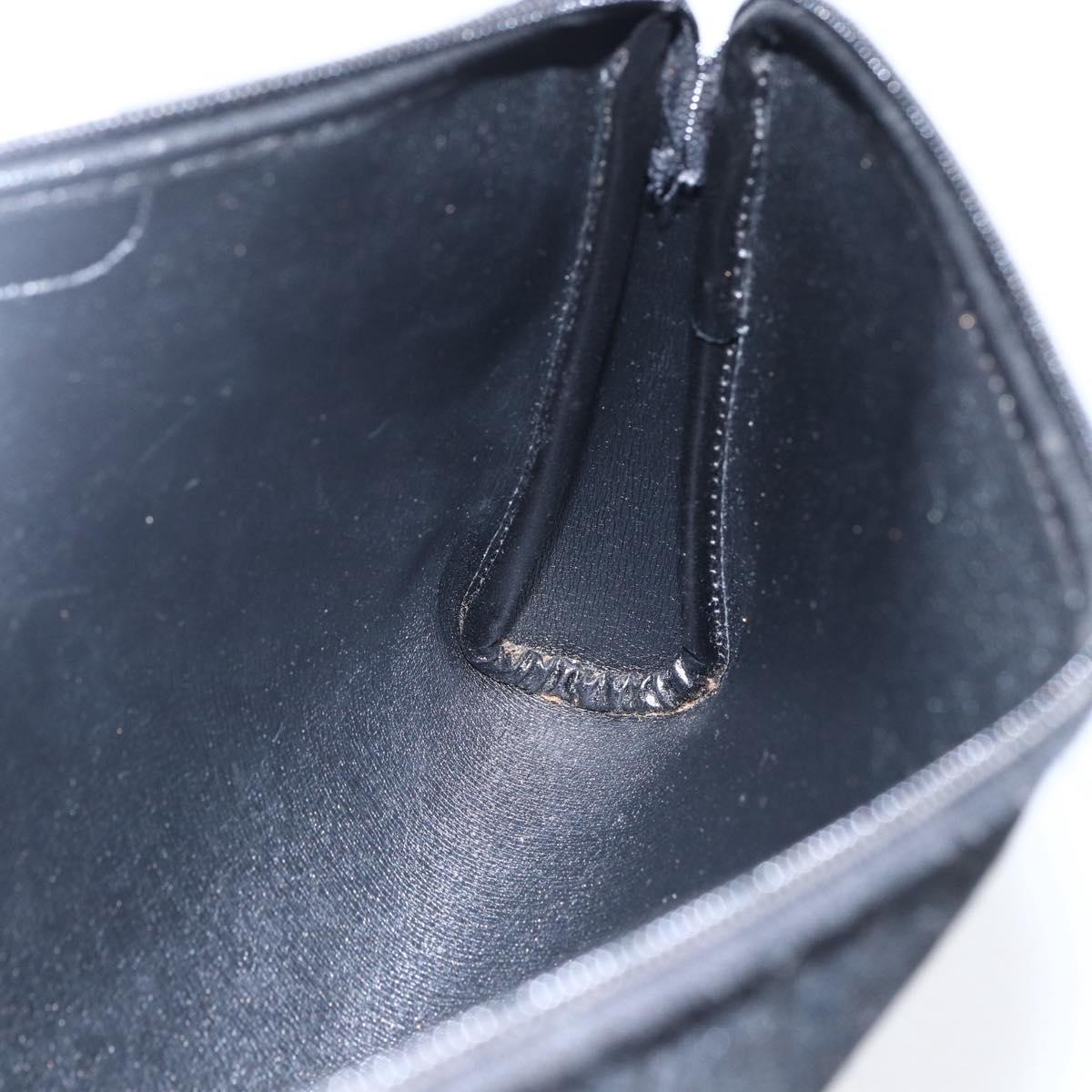 Christian Dior Trotter Canvas Pouch Black Gold Auth ti3761