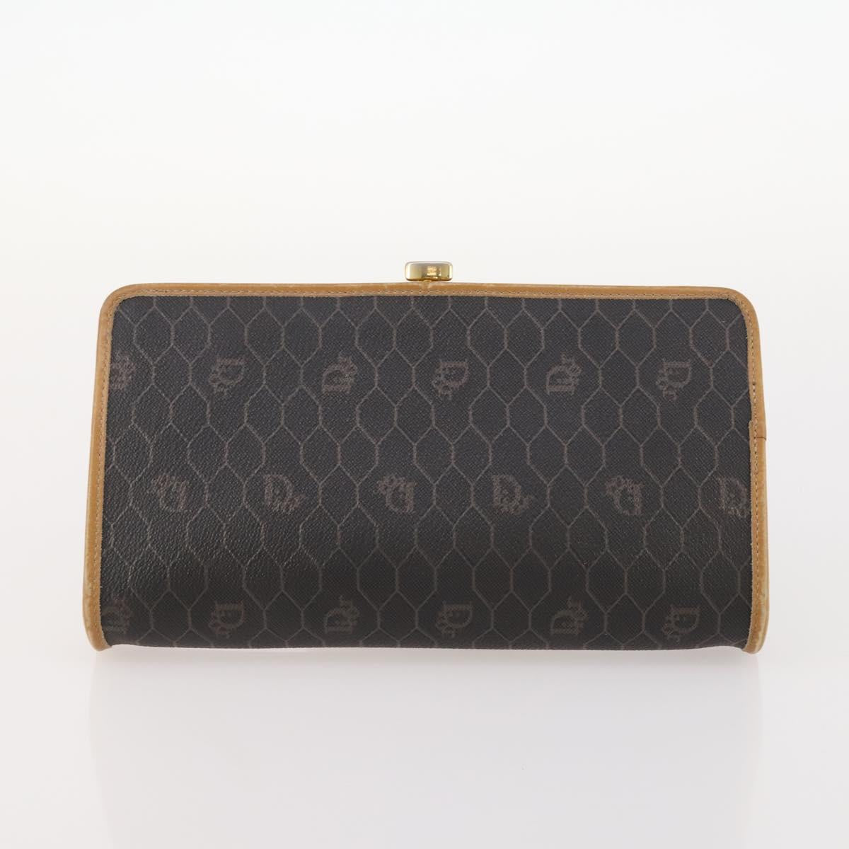 Christian Dior Honeycomb Canvas Clutch Bag PVC 2 Set Black Auth ti3763