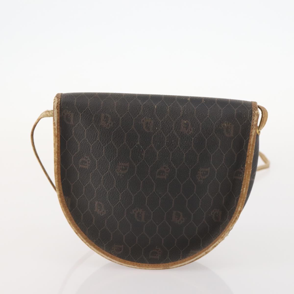 Christian Dior Honeycomb Canvas Clutch Bag PVC 2 Set Black Auth ti3763