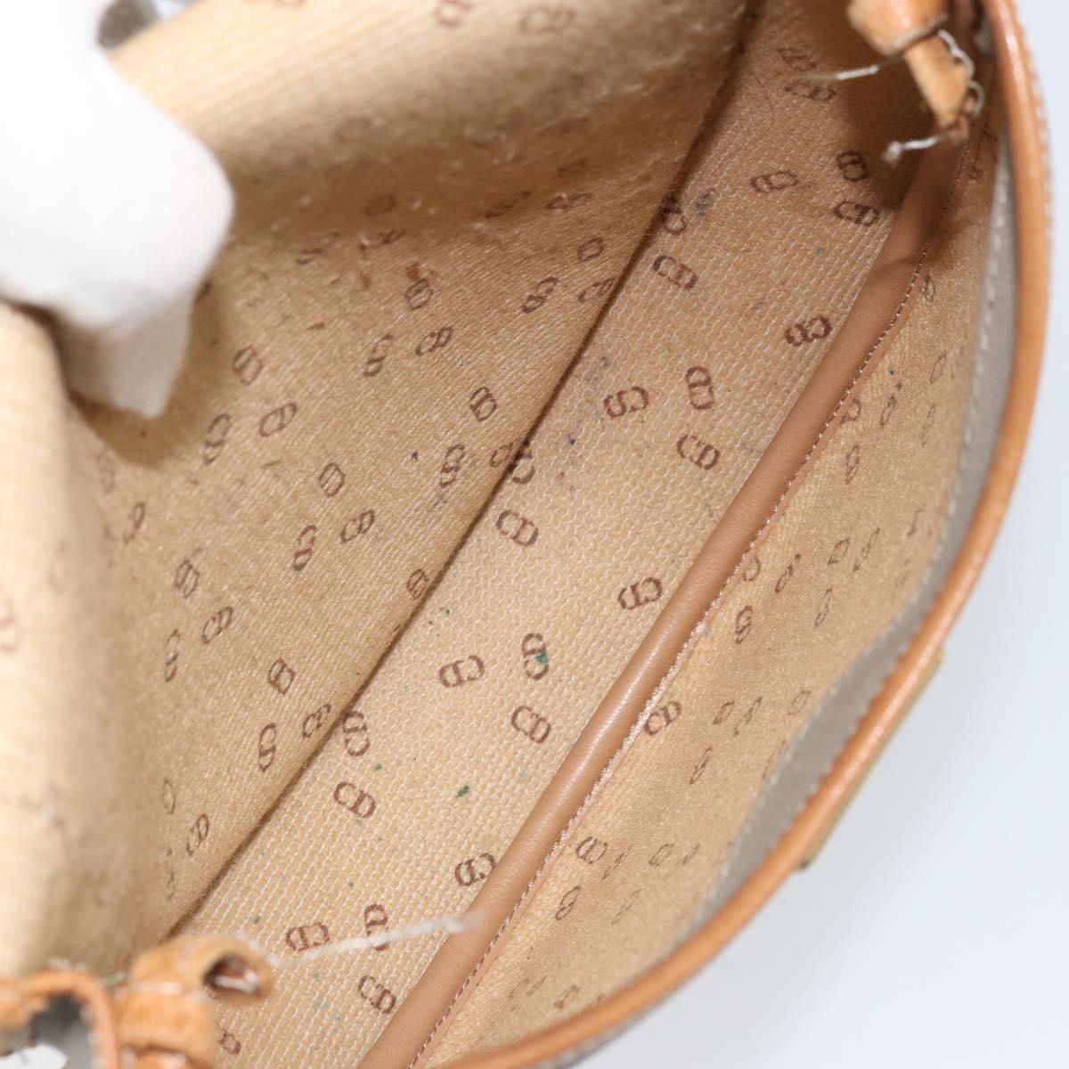 Christian Dior Shoulder Bag PVC Leather Gray Gold Auth ti3764