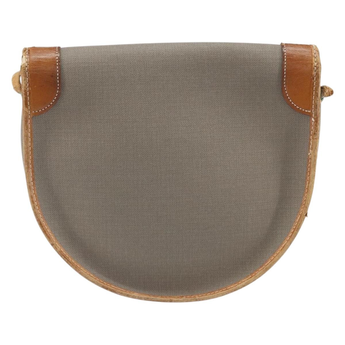 Christian Dior Shoulder Bag PVC Leather Gray Gold Auth ti3764