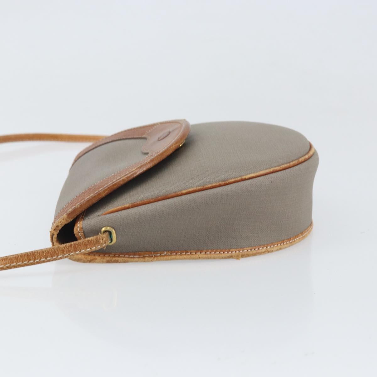 Christian Dior Shoulder Bag PVC Leather Gray Gold Auth ti3764