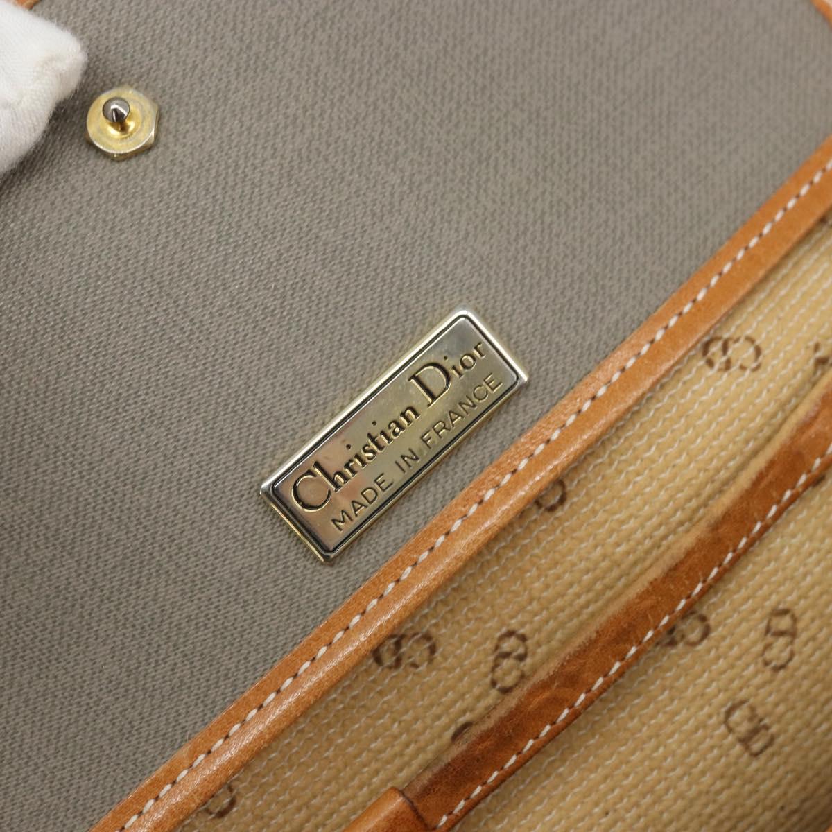 Christian Dior Shoulder Bag PVC Leather Gray Gold Auth ti3765