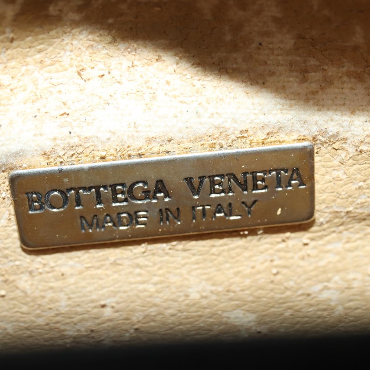 BOTTEGA VENETA Hand Bag Leather Black Gold Auth ti3770