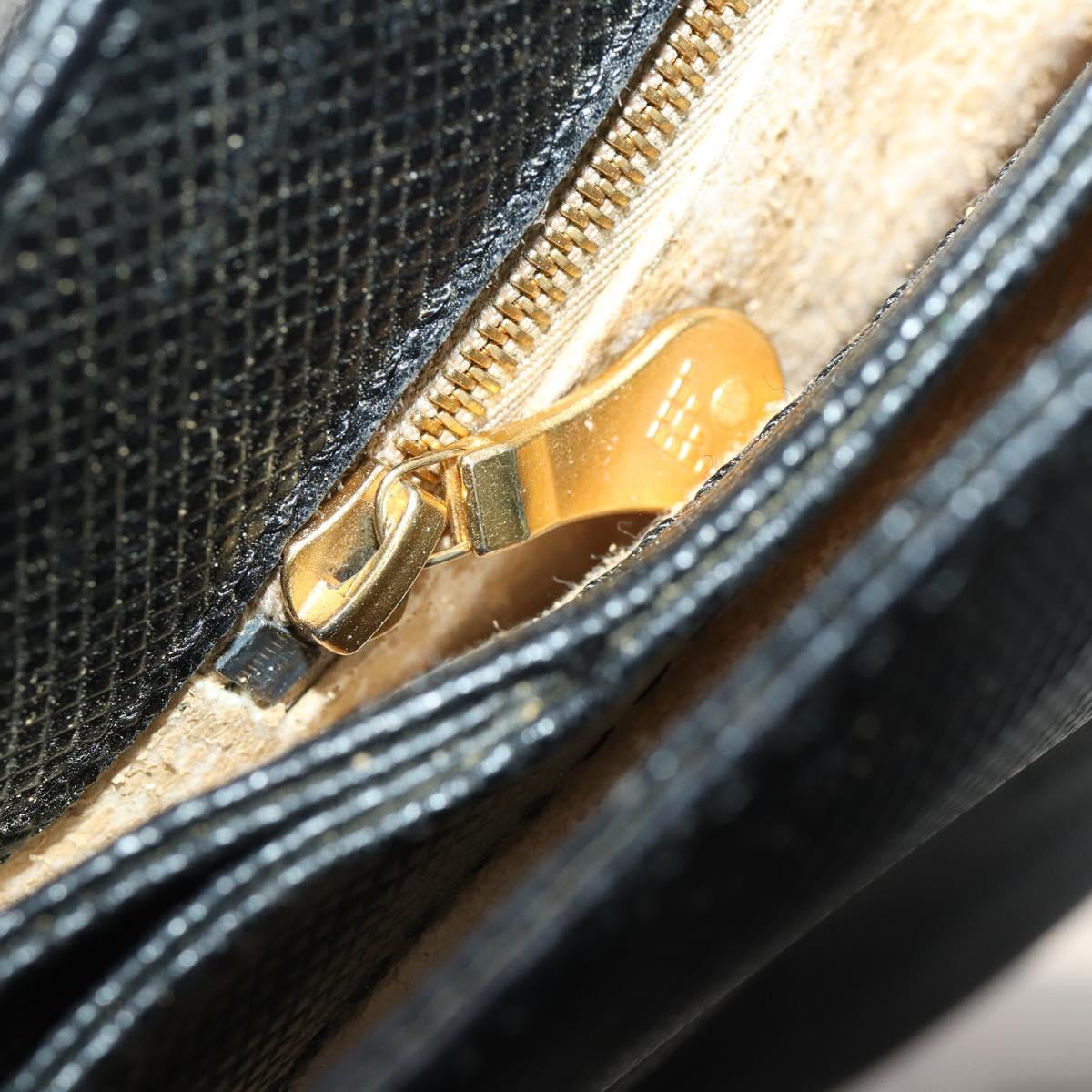 BOTTEGA VENETA Hand Bag Leather Black Gold Auth ti3770