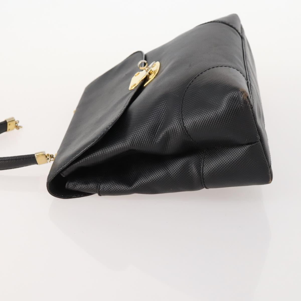 BOTTEGA VENETA Hand Bag Leather Black Gold Auth ti3770