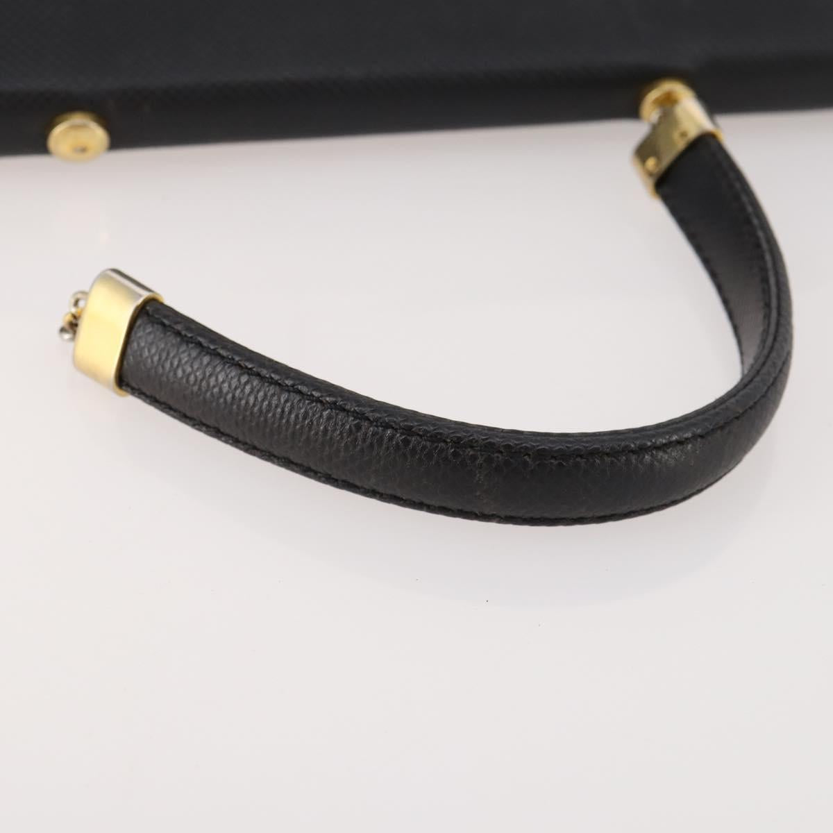 BOTTEGA VENETA Hand Bag Leather Black Gold Auth ti3770