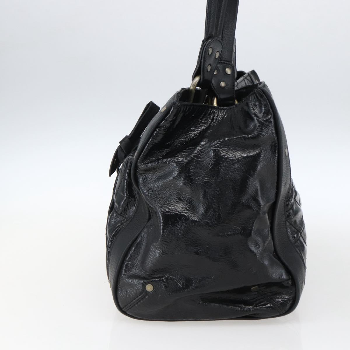 BALLY Hand Bag Leather Black Auth ti3771