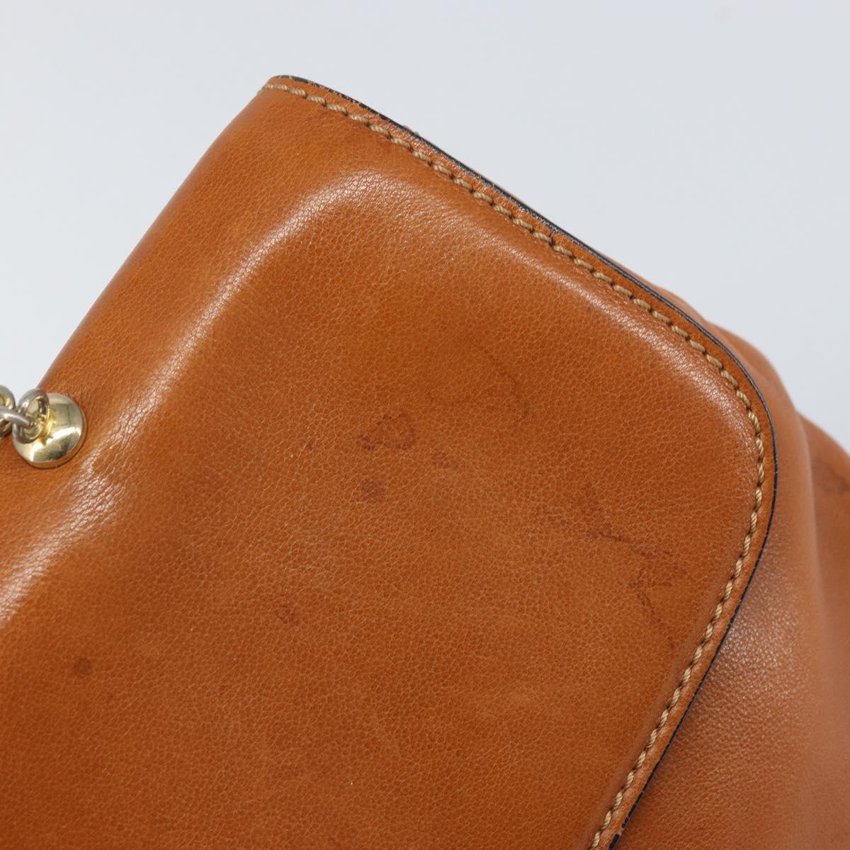 BOTTEGA VENETA Hand Bag Leather Brown Gold Auth ti3772