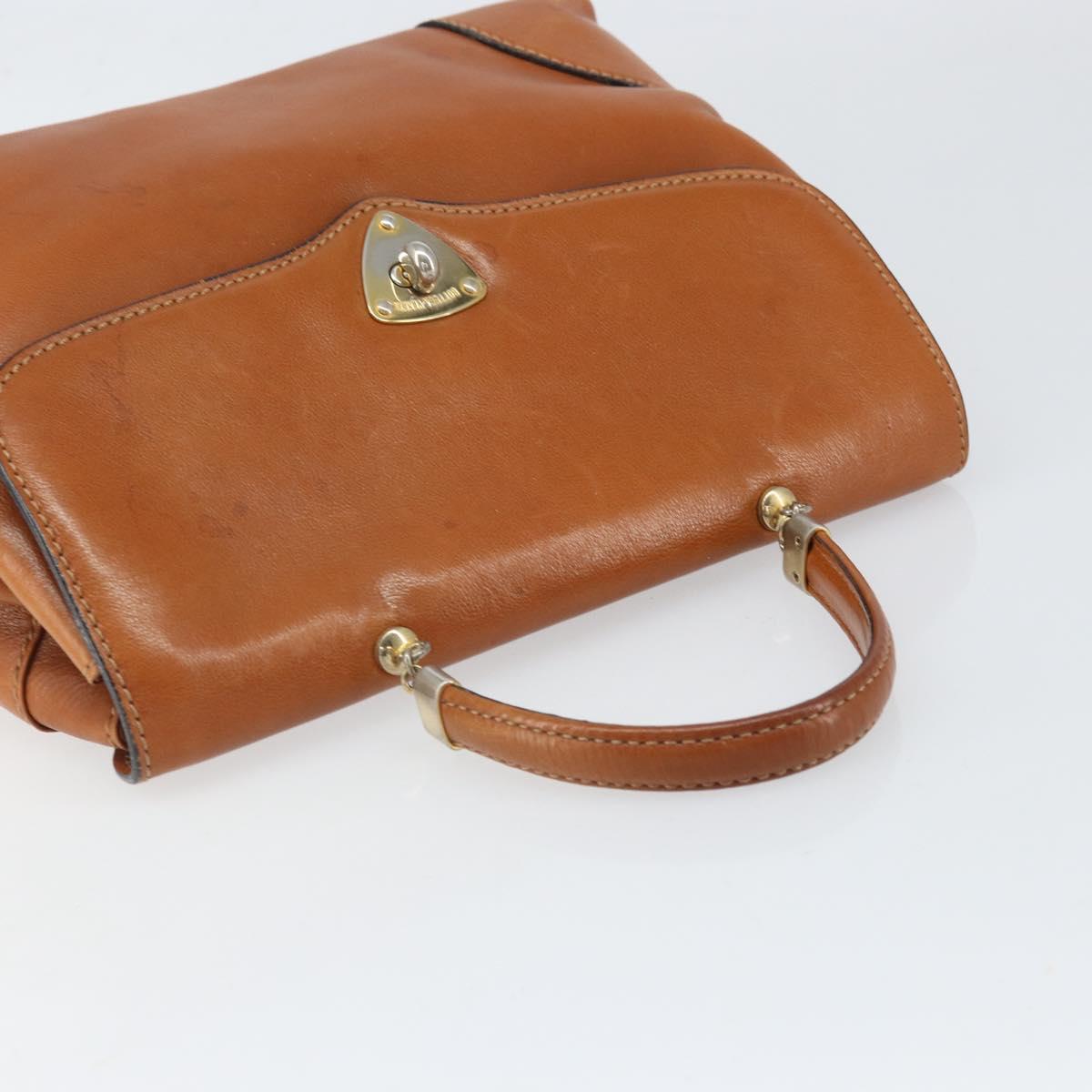 BOTTEGA VENETA Hand Bag Leather Brown Gold Auth ti3772