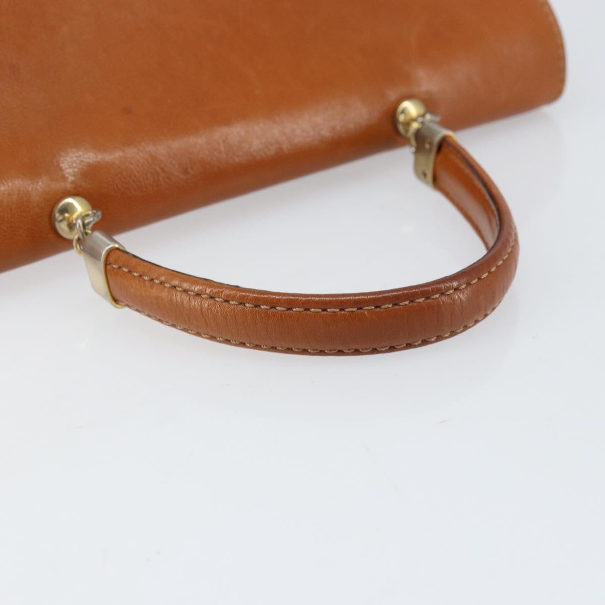 BOTTEGA VENETA Hand Bag Leather Brown Gold Auth ti3772