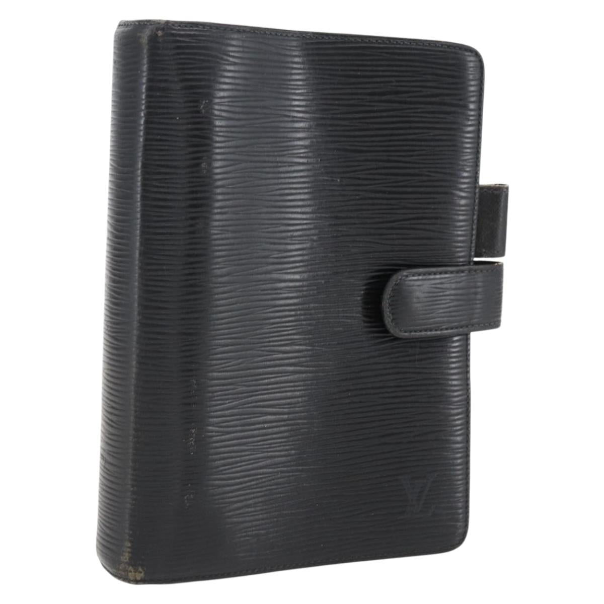 LOUIS VUITTON Epi Agenda MM Day Planner Cover Black R20042 LV Auth ti3776
