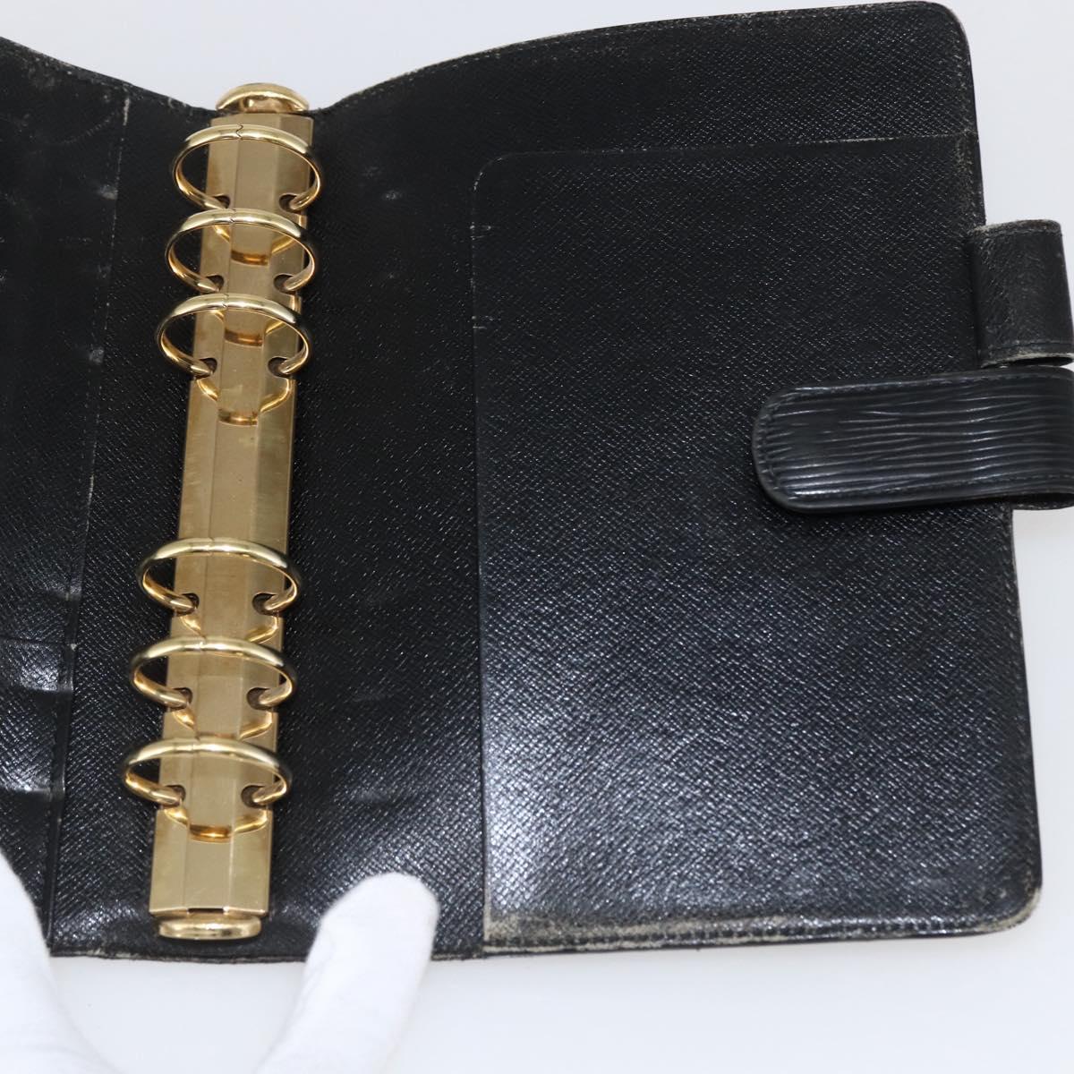 LOUIS VUITTON Epi Agenda MM Day Planner Cover Black R20042 LV Auth ti3776