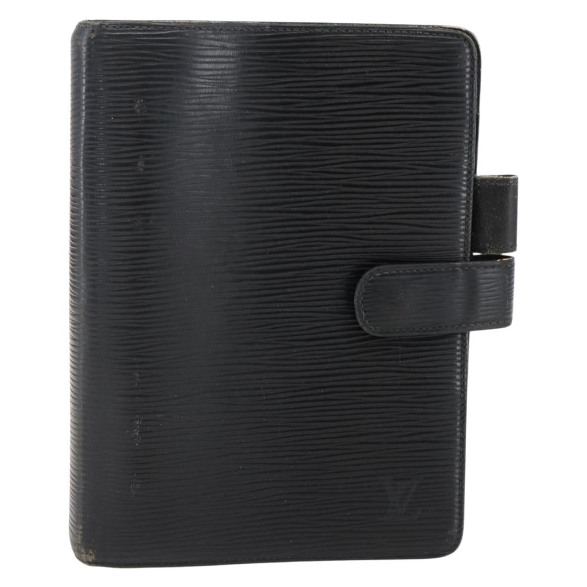 LOUIS VUITTON Epi Agenda MM Day Planner Cover Black R20042 LV Auth ti3776