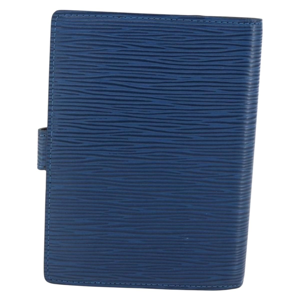 LOUIS VUITTON Epi Agenda PM Day Planner Cover Blue R20055 LV Auth ti3777