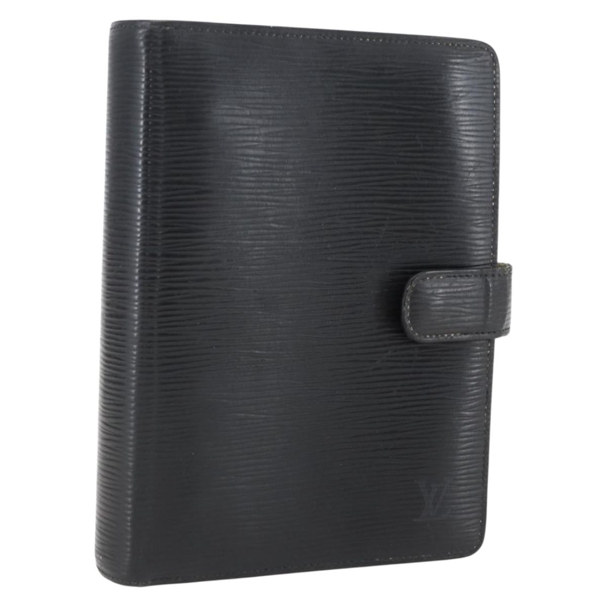 LOUIS VUITTON Epi Agenda MM Day Planner Cover Black R20042 LV Auth ti3778