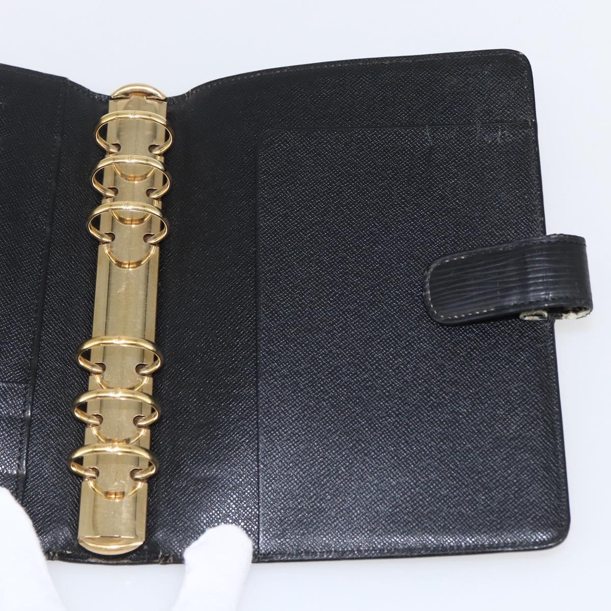 LOUIS VUITTON Epi Agenda MM Day Planner Cover Black R20042 LV Auth ti3778