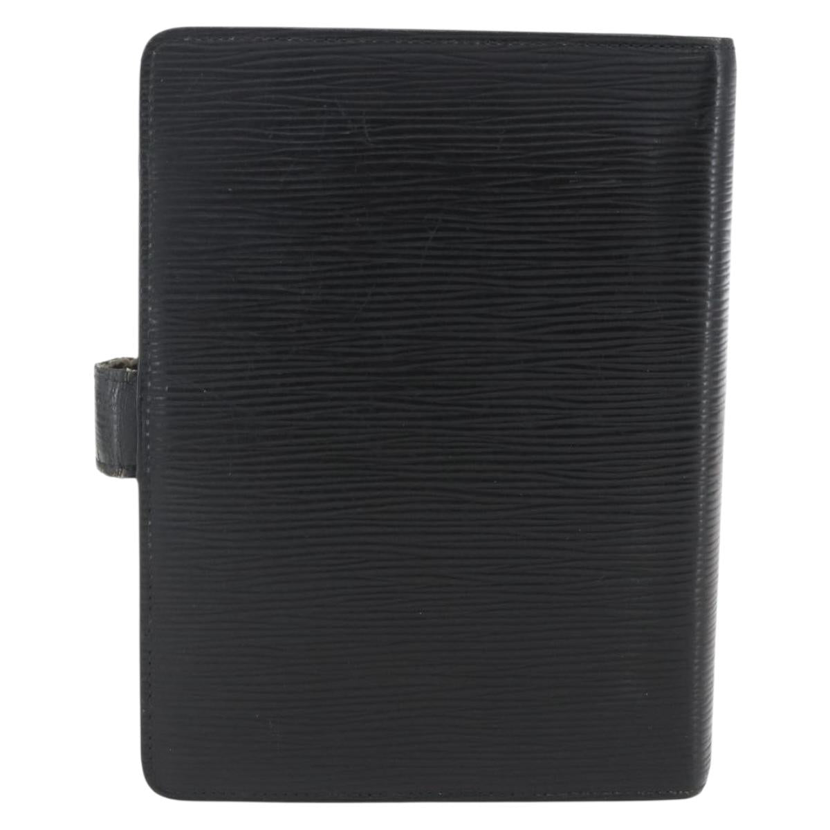 LOUIS VUITTON Epi Agenda MM Day Planner Cover Black R20042 LV Auth ti3778