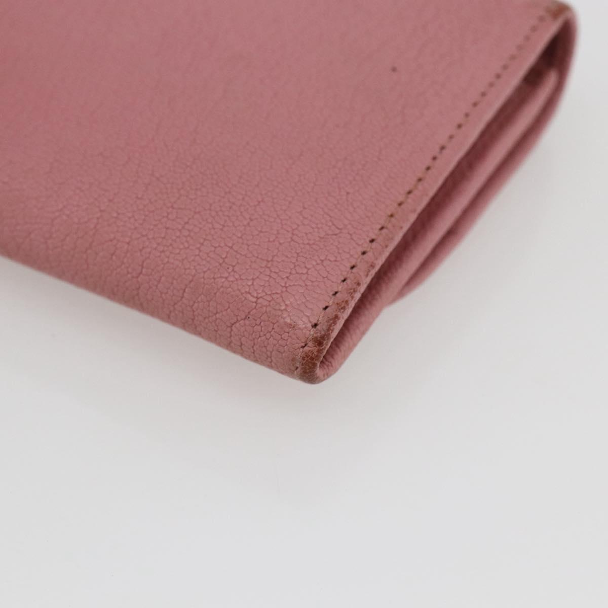 Miu Miu Long Wallet Leather Pink Auth ti3779