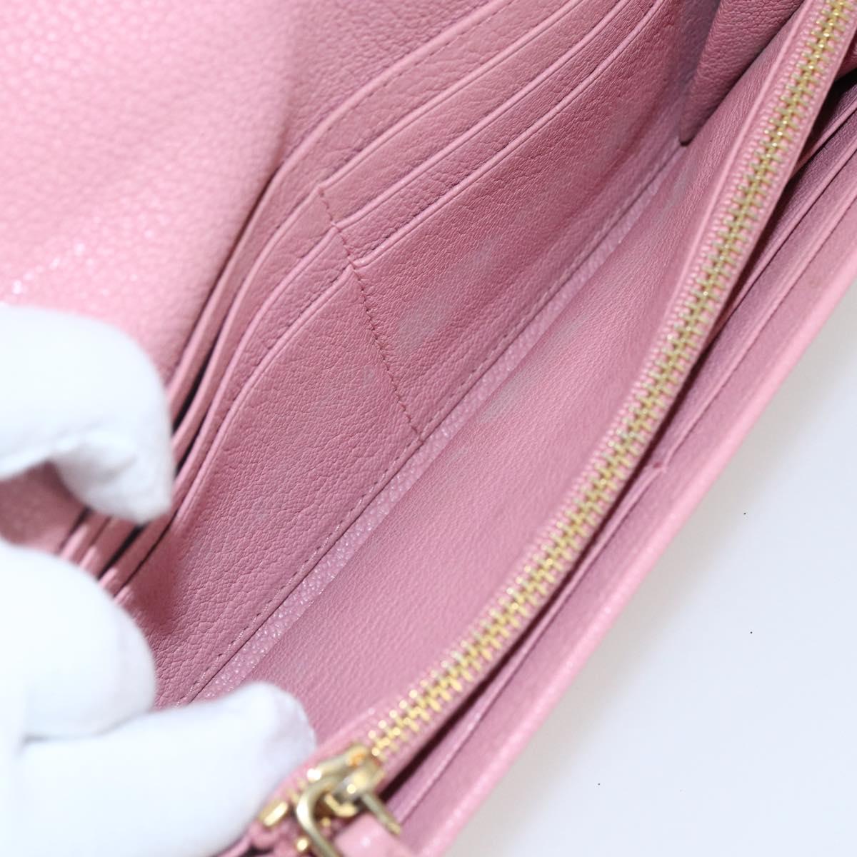Miu Miu Long Wallet Leather Pink Auth ti3779