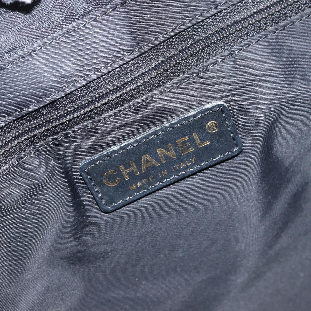 CHANEL New Travel Line Tote Bag Nylon Black Gold CC Auth ti3781