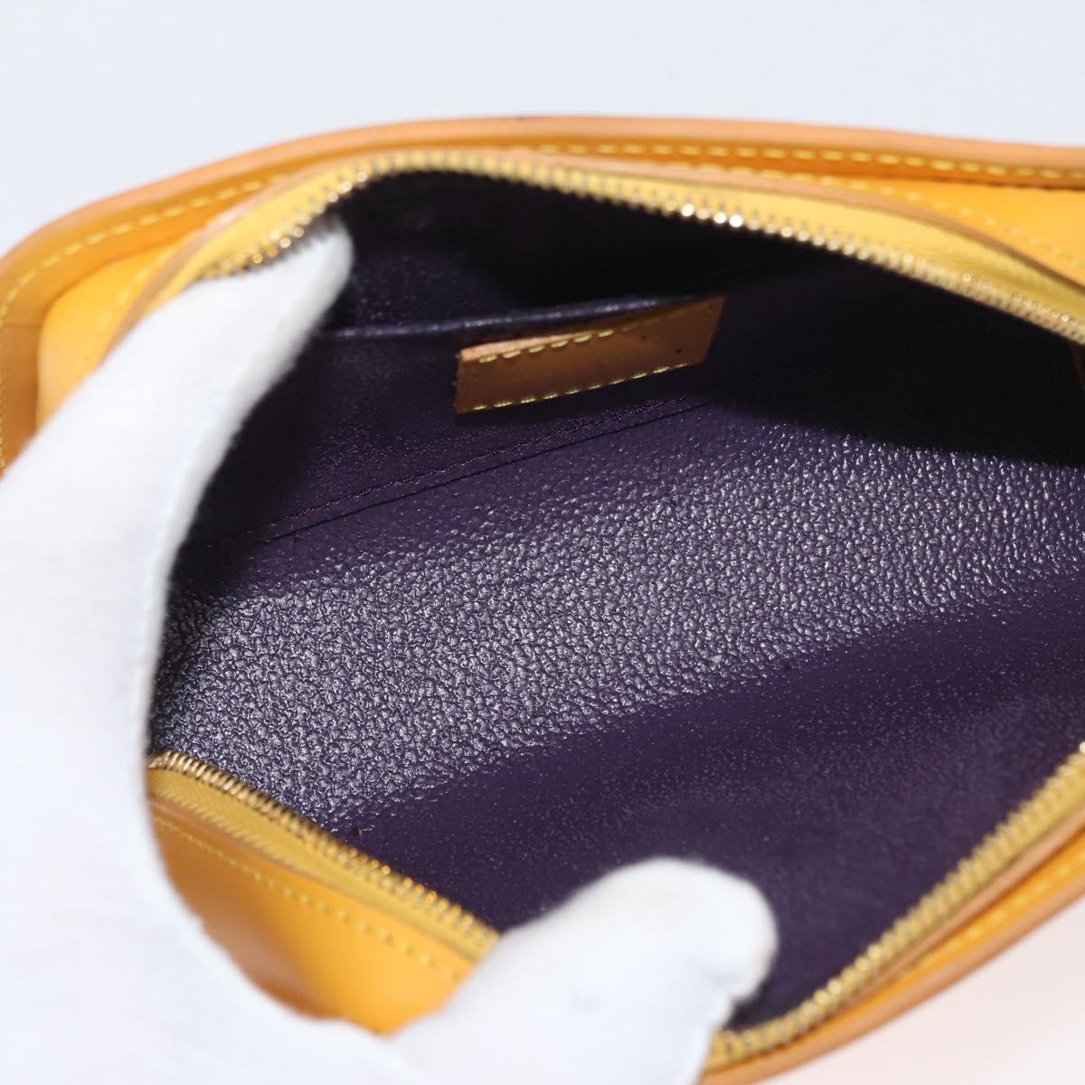 LOUIS VUITTON Epi Dauphine PM Pouch Yellow M48449 LV Auth ti3784