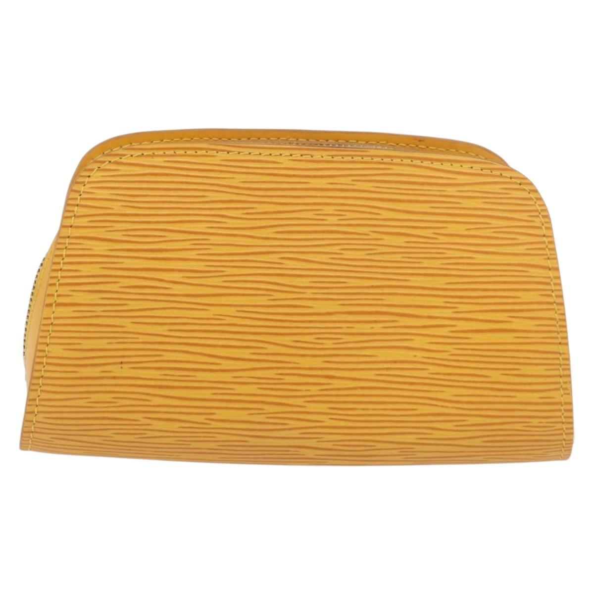 LOUIS VUITTON Epi Dauphine PM Pouch Yellow M48449 LV Auth ti3784